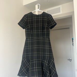 Ann Taylor Black and Gold A-line Mini Dress